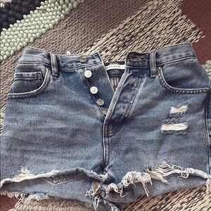 PacSun Blue Jean Shorts with Distressed Details